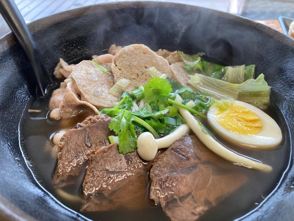 The special Lanzhou handmade noodle bowl at Magic Chopsticks Noodle Bar in Burlington, shown Nov. 1, 2023.