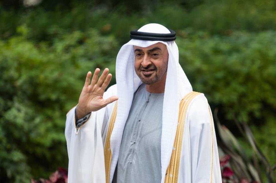<div class="inline-image__caption"><p>Mohammed bin Zayed Al Nahyan, the Crown Prince of the Emirate of Abu Dhabi, arrives in Downing Street ahead of bilateral talks with British Prime Minister Boris Johnson, on Sept. 16, 2021 in London, England.</p></div> <div class="inline-image__credit">Wiktor Szymanowicz/Future Publishing via Getty Images</div>