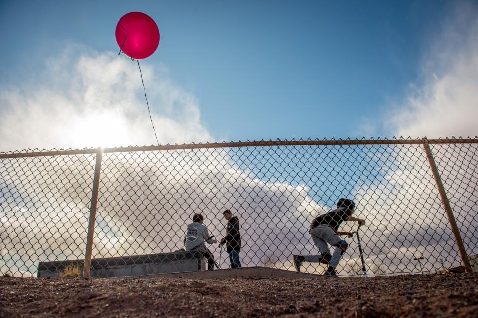 Children play in Tuba City. (Photograph by Mary F. Calvert)