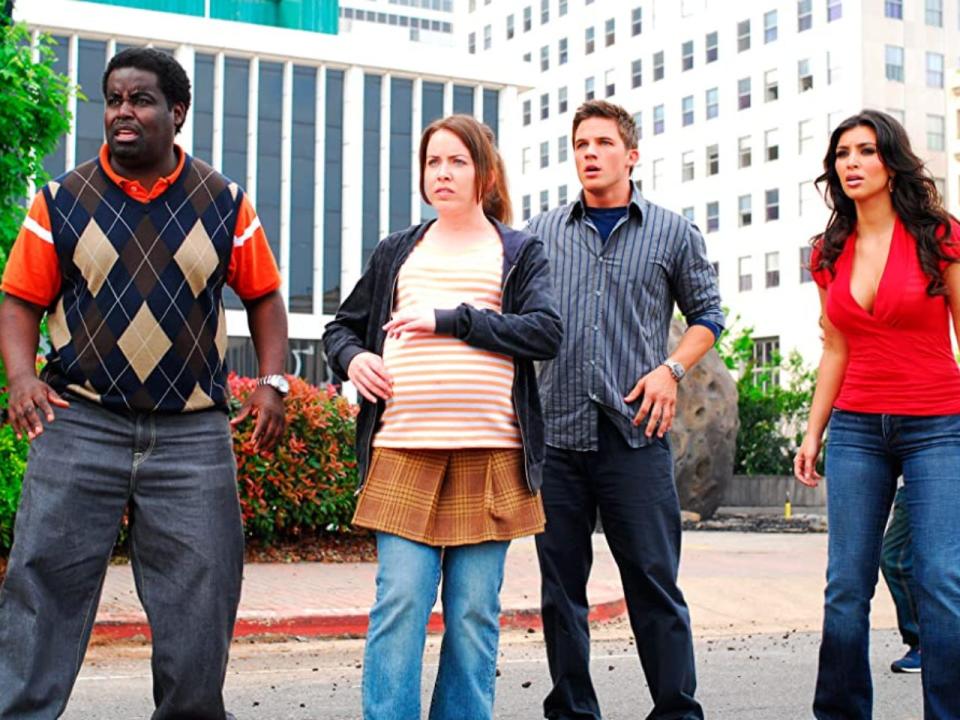 Gary 'G. Thang' Johnson, Crista Flanagan, Matt Lanter and Kim Kardashian in 2008's "Disaster Movie."