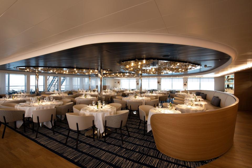 Interior of the Panoramic Restaurant on board Le Laperouse