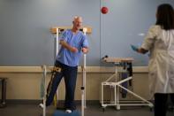 An inmate does physical therapy at the California Health Care Facility in Stockton, California, U.S., May 24, 2018. REUTERS/Lucy Nicholson