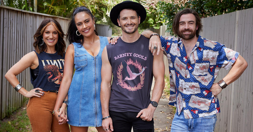 Home and Away's new characters, band Lyrik, pose for a photo