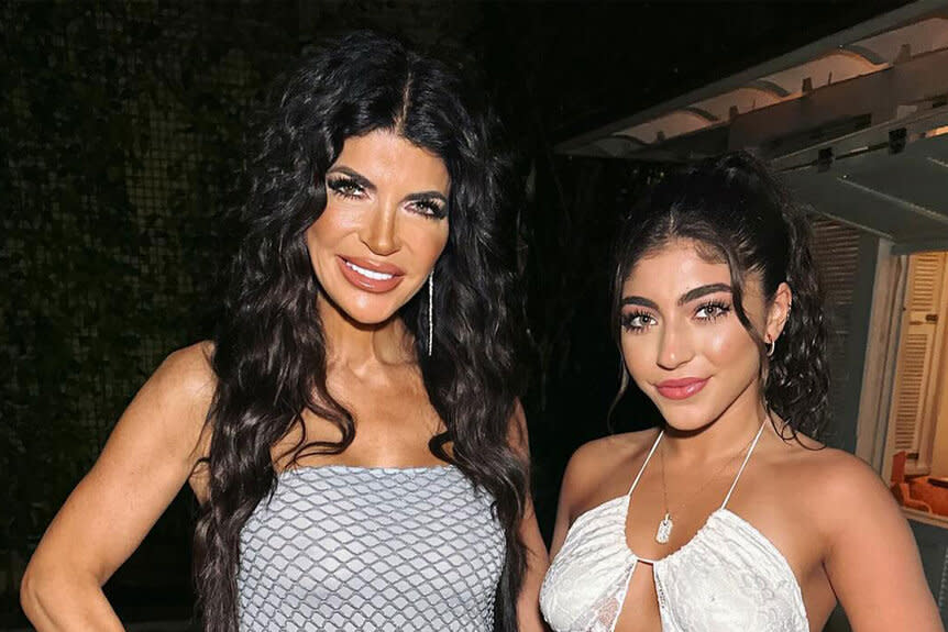 Teresa Giudice and Milania Giudice posing together outdoors.