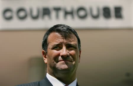 FILE PHOTO: Former Washington lobbyist Jack Abramoff leaves the courthouse in Miami in this August 18, 2005 file photo. REUTERS/Carlos Barria/Files