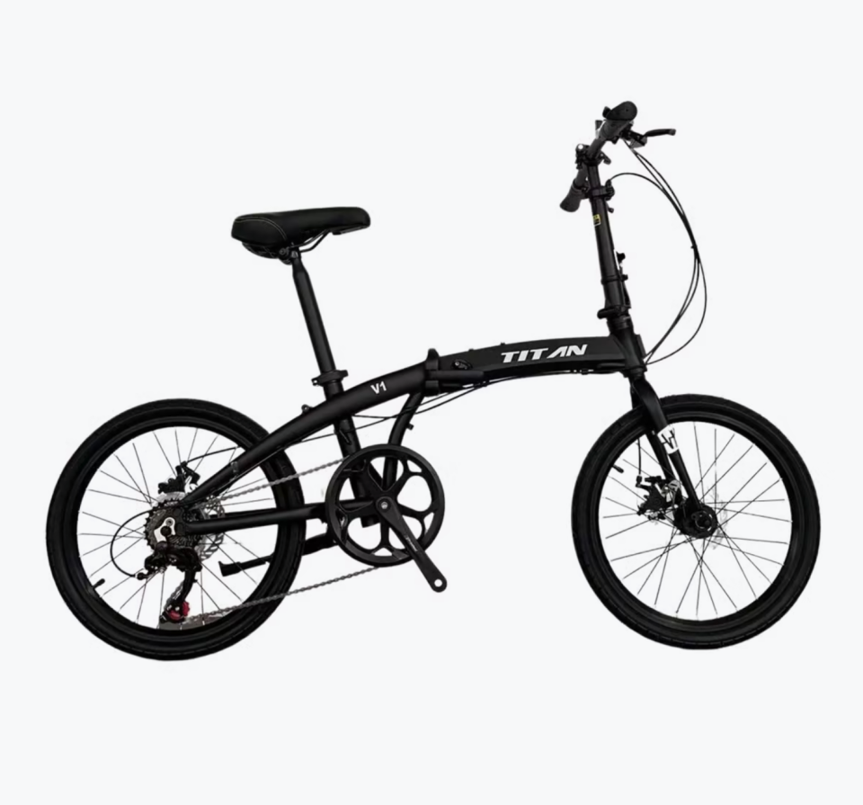 Folding Bicycle Shimano 7 Speed - TITAN V1 Black. (PHOTO: Decathlon)