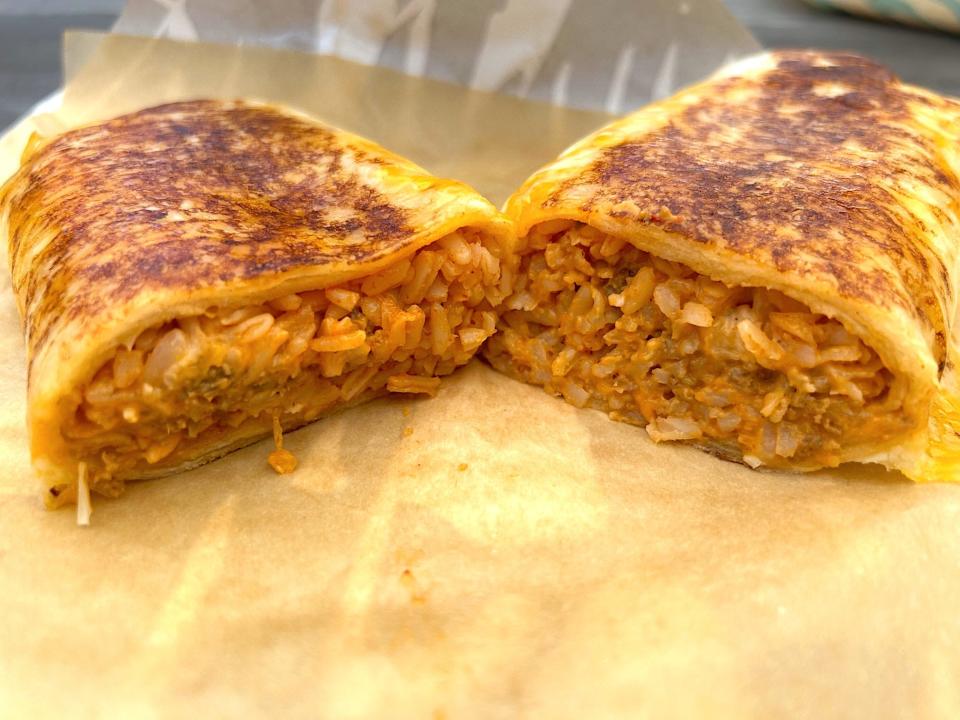 Taco Bell's Grilled Cheese Burrito with Lava sauce