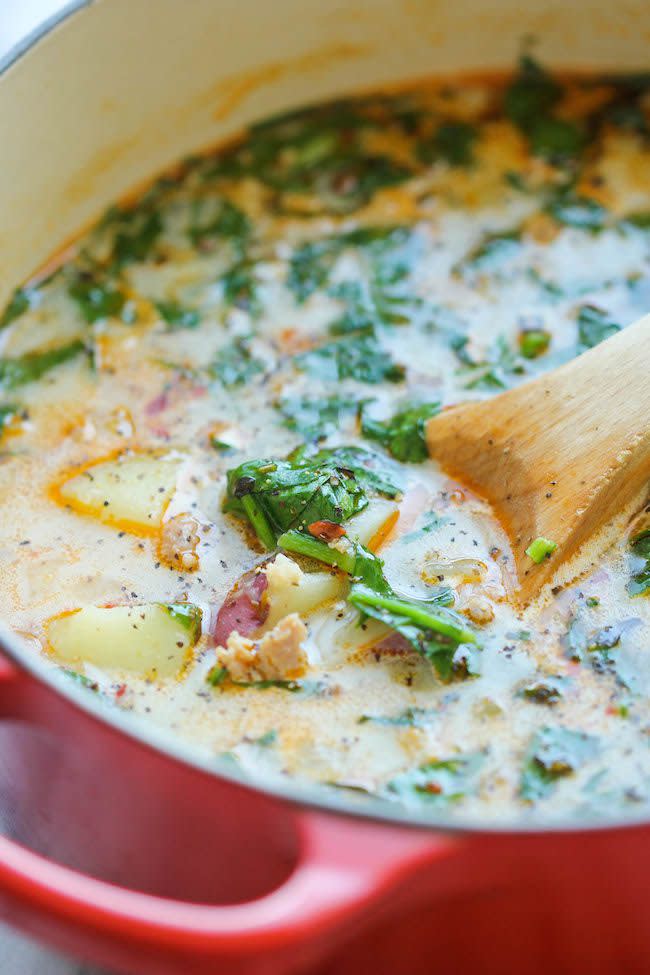 Sausage, Potato and Spinach Soup