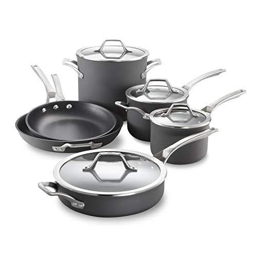 1) Calphalon Hard-Anodized Nonstick Pots and Pans, 10-Piece Set