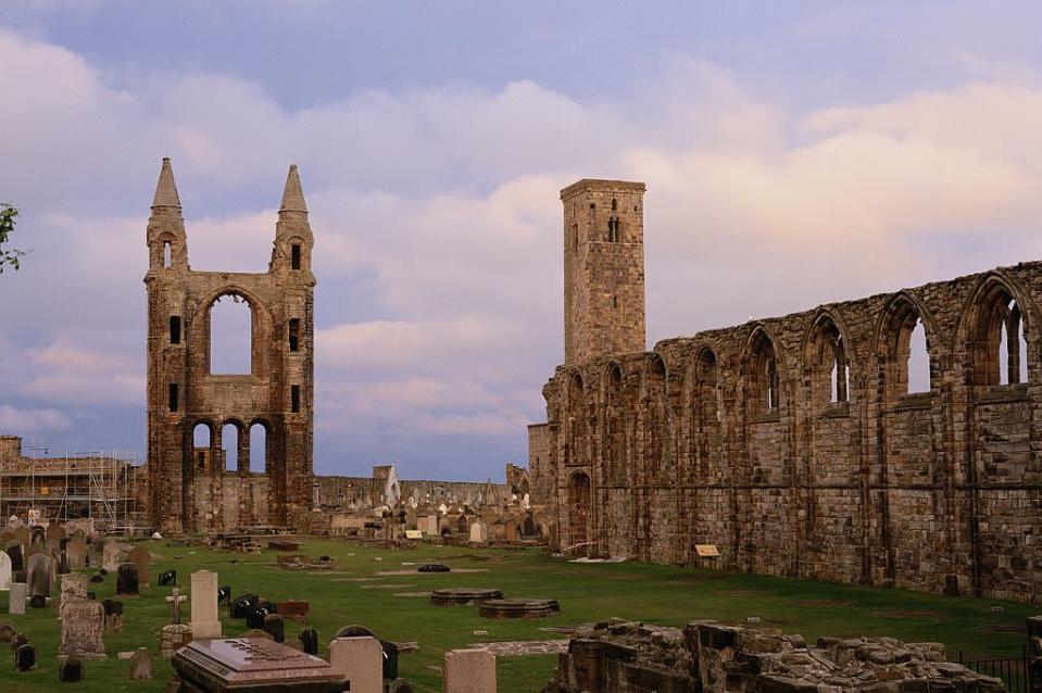 The ruins of St Andrews Cathedral, which dominated religious Scotland from its construction in the 12th century until the Protestant Reformation in 1560