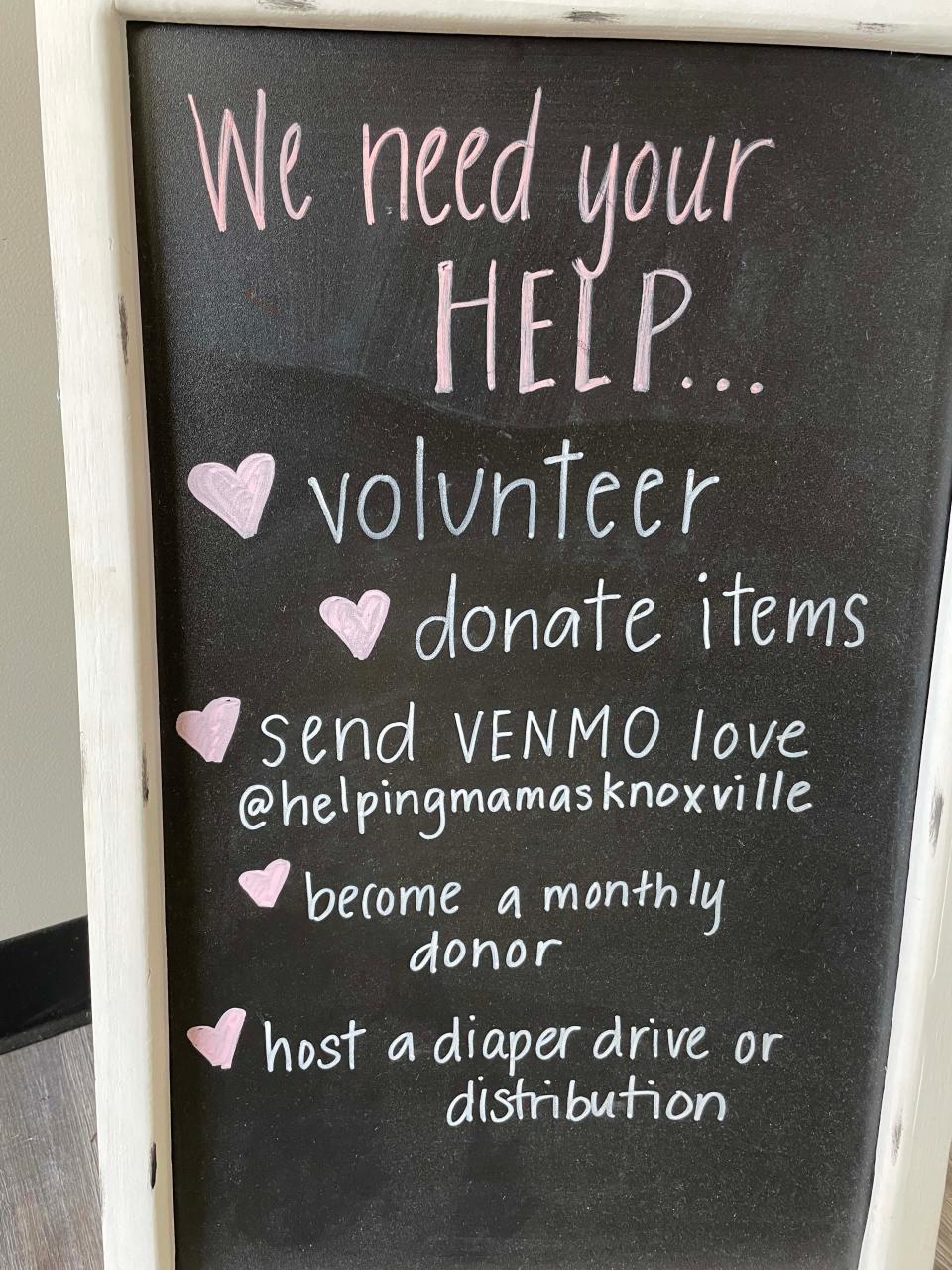 Helping Mamas Knoxville needs donations and volunteers to help those in need.