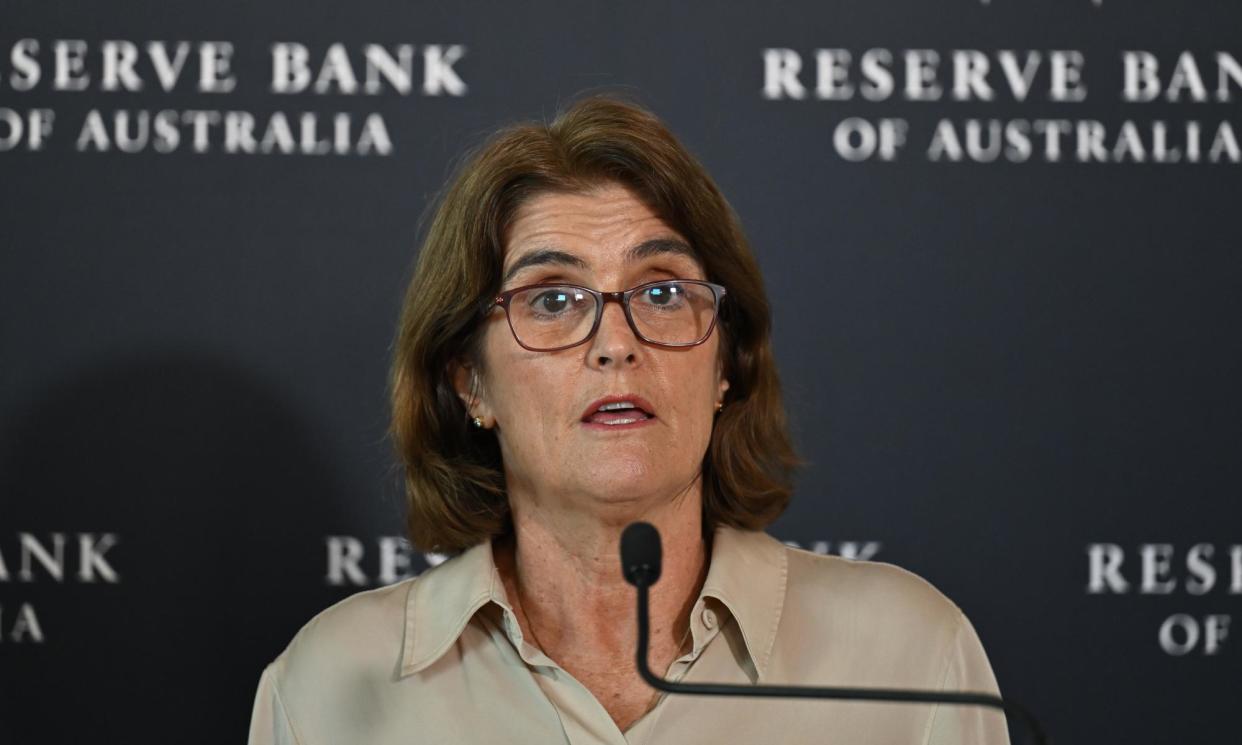 <span>RBA governor Michele Bullock. While the inflation rate, at a 12-year high of 4.35%, does appear to be tapering off, the RBA accepts that it ‘remains high’.</span><span>Photograph: Dean Lewins/AAP</span>