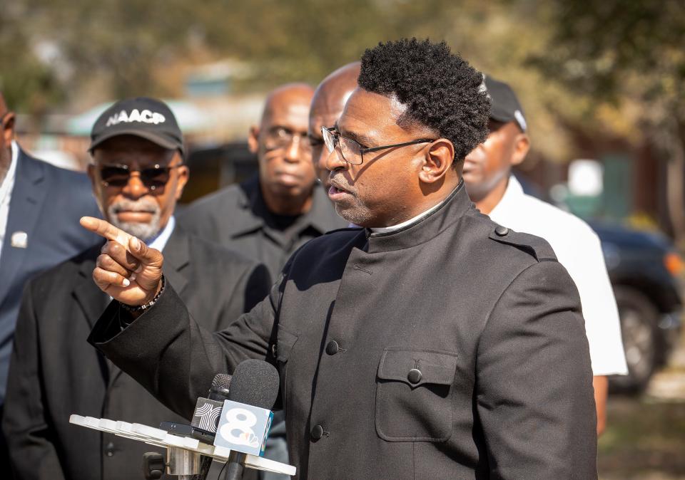 Pastor Eddie Lake of New Bethel A.M.E. Church in Lakeland called Gov. Ron DeSantis' leadership “tyrannical.” “Gov. DeSantis, I love you, but I hate what you're doing.”