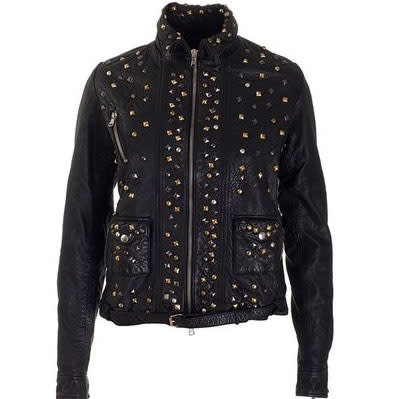 MEATPACKING D. - Black worn leather studded jacket - $1,083.00