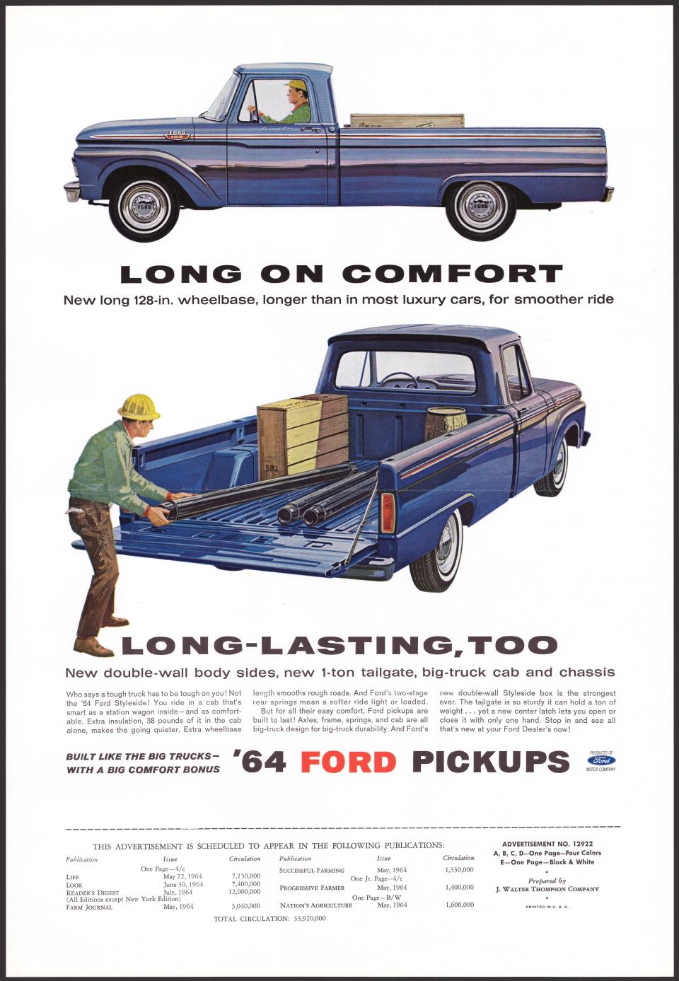 1964 Ford pickup truck advertisement.