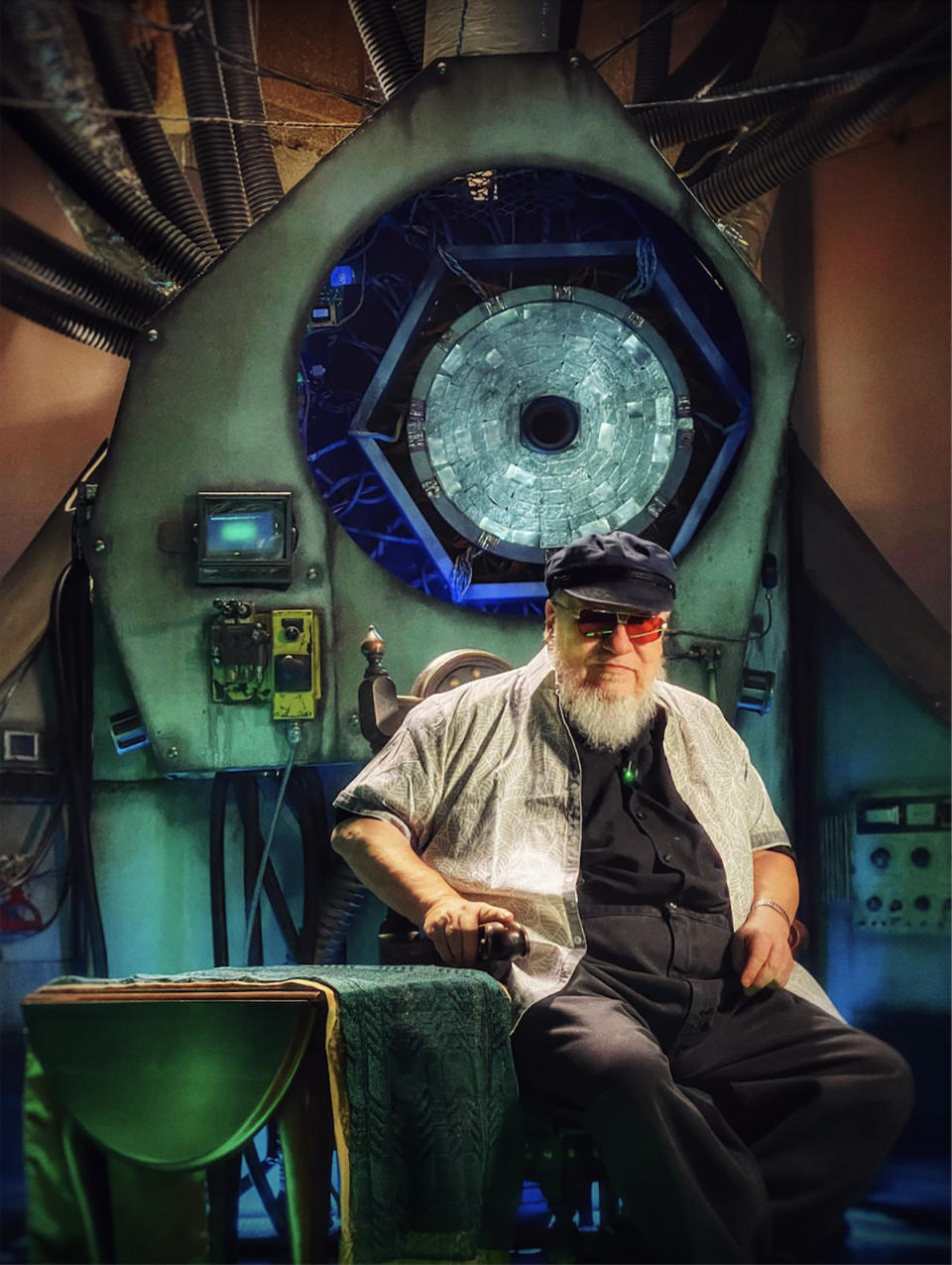 George R.R. Martin on the set of 'The Summer Machine'