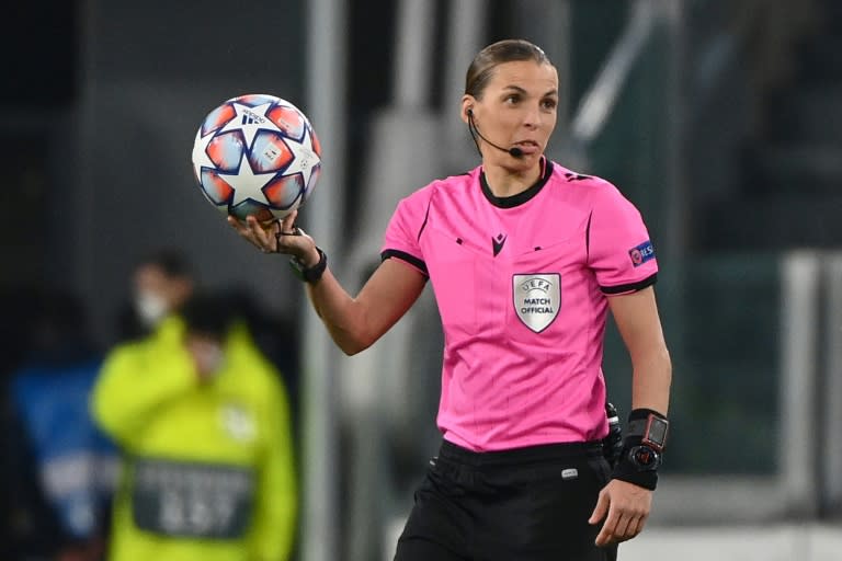 France's Stephanie Frappart became the first woman to referee a men's Champions League game