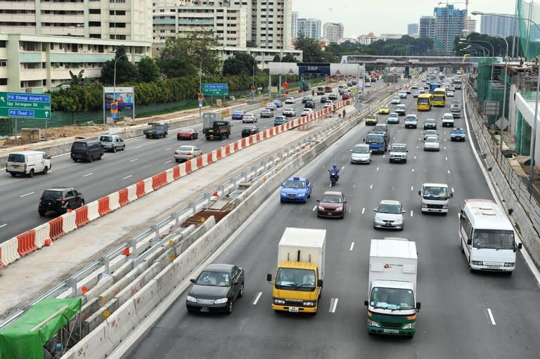 File photo of traffic on a central expressway in Singapore.