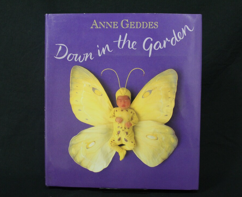 Close-up of Anne Geddes's "Down in the Garden" book cover