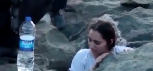 Tourist gets stuck between rocks taking selfie in Turkey