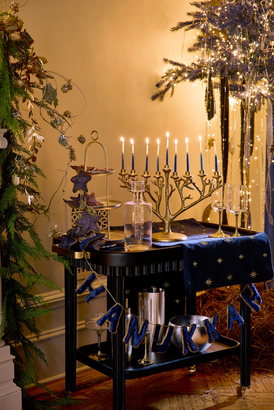 Some Hanukkah decor at Anthropologie's Holiday Showcase 