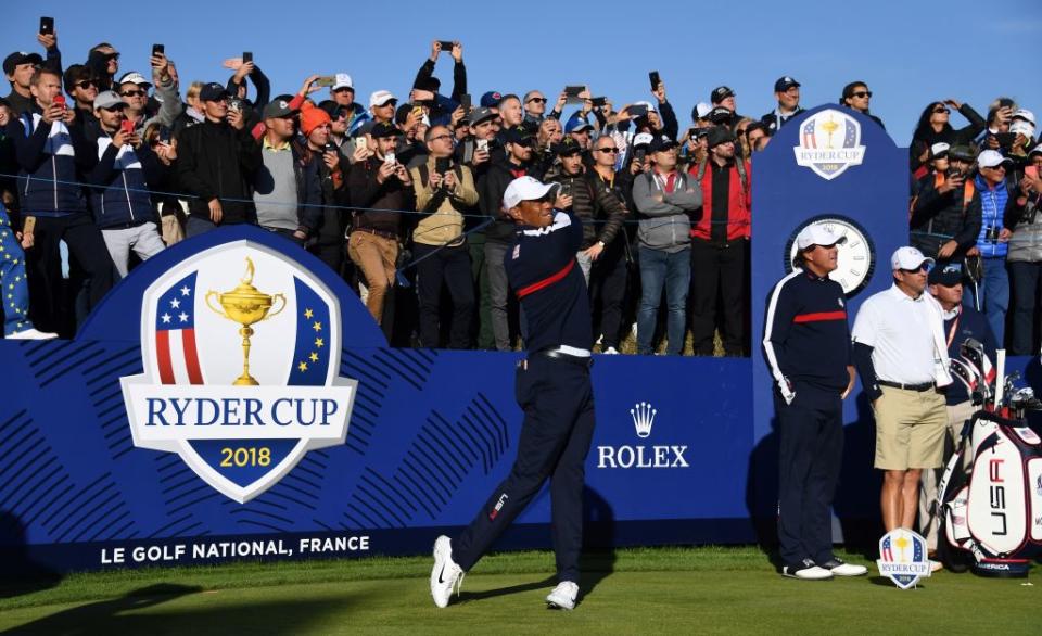 Tiger Woods, Phil Mickelson could play together at the Ryder Cup. (Getty)