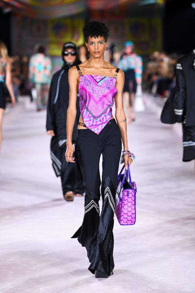 Versace Goes Sky-High For Spring 2022 With Platforms, Minis and Scarf  Prints Galore