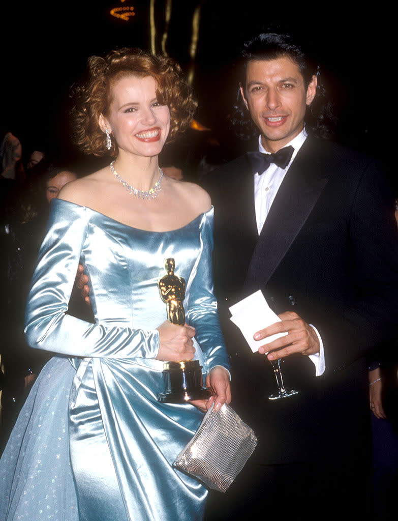 Geena Davis and Jeff Goldblum, 1989