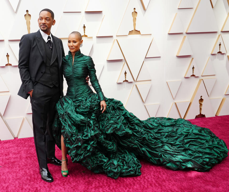 Will Smith and Jada Pinkett Smith at the Oscars.