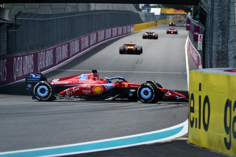Charles Leclerc (Ferrari) était parti en tête à queue lors des qualifications pour la course sprint du GP de Miami, vendredi soir. (GIORGIO VIERA)