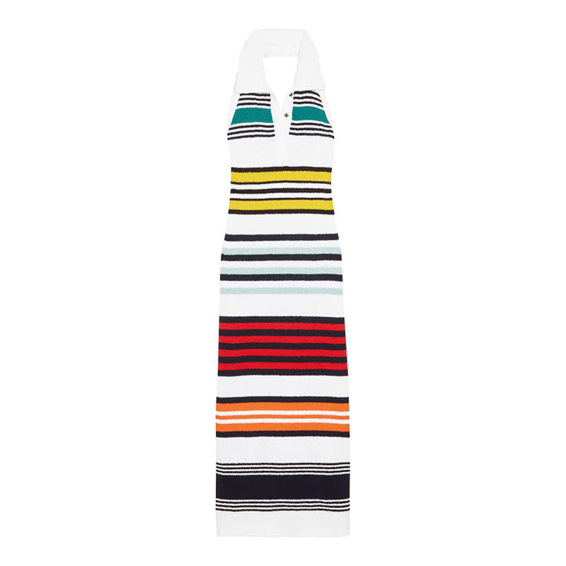 <a rel="nofollow noopener" href="http://rstyle.me/n/ci6n95jduw" target="_blank" data-ylk="slk:Striped Cotton Halterneck Maxi Dress, Rosie Assoulin, $1695;elm:context_link;itc:0;sec:content-canvas" class="link ">Striped Cotton Halterneck Maxi Dress, Rosie Assoulin, $1695</a>