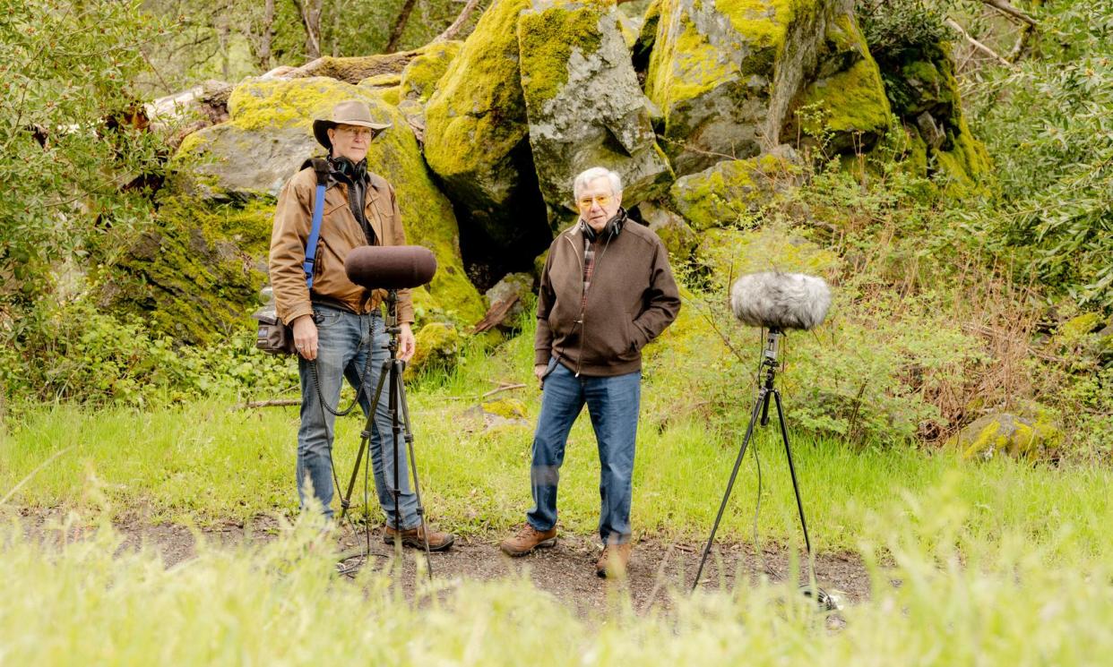 <span>Bernie Krause (right), who has been recording nature in Sugarloaf Ridge state park, California, for 30 years, with fellow sound ecologist Jack Hines.</span><span>Photograph: Cayce Clifford/The Guardian</span>