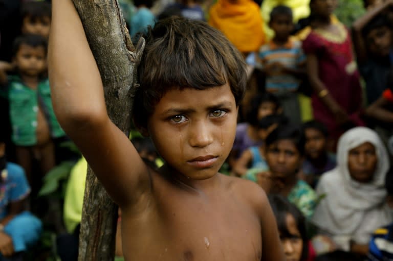 A Rohingya girl in Bangladesh, where nearly nearly one million Rohingya Muslims have fled from Myanmar since August