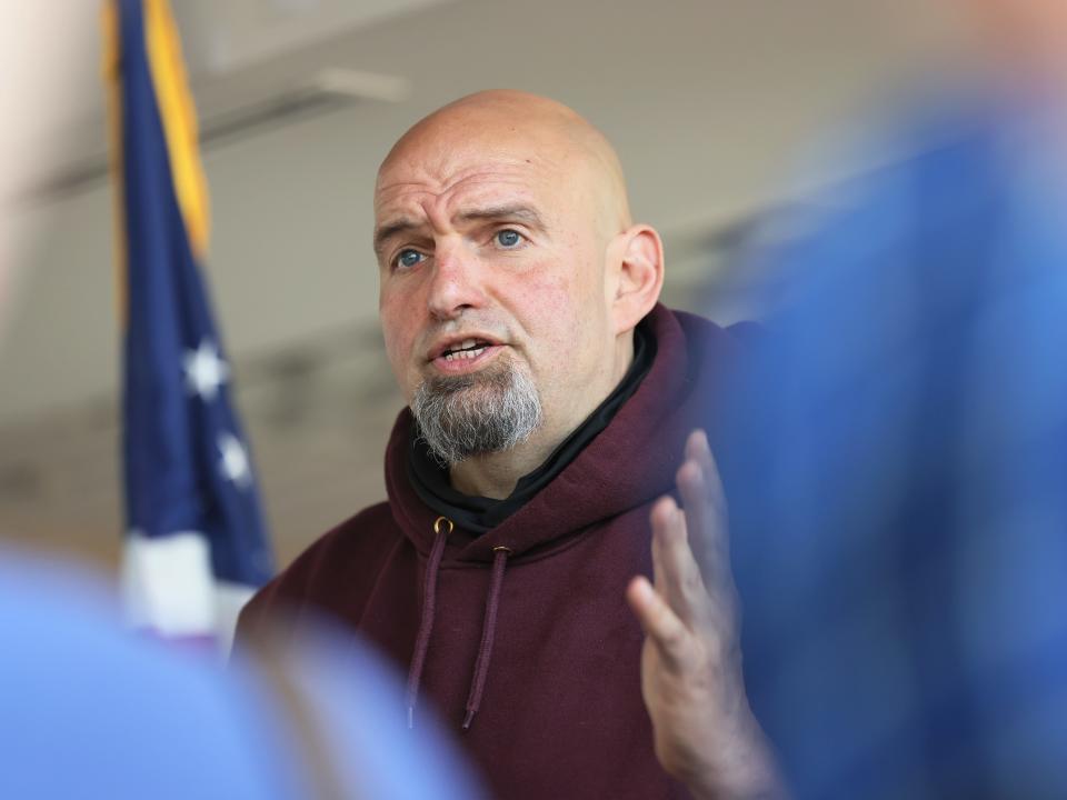 Lt. Gov. John Fetterman, the Democratic nominee for Senate in Pennsylvania, at a campaign event.