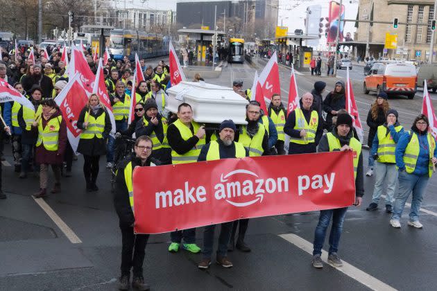 Strike at Amazon - Credit: Photo by Sebastian Willnow/picture alliance via Getty Images