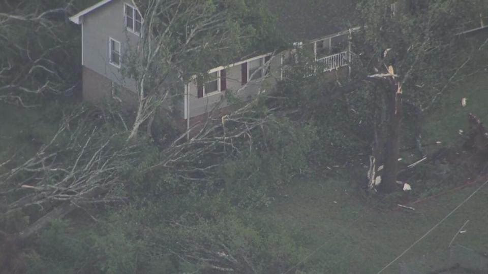 Here's a view from NewsChopper 2 of the damage in Rockdale County.