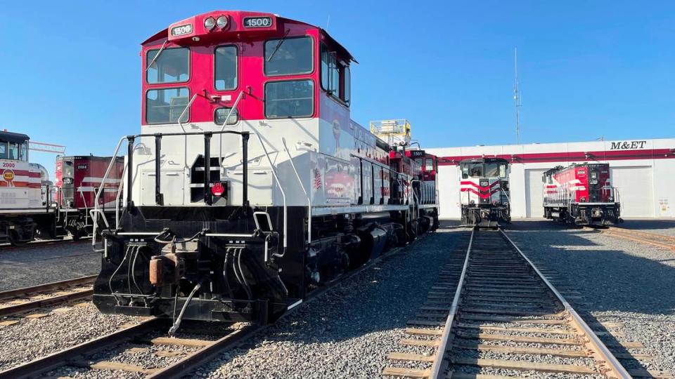 Two locomotives will get low-polluting engines as part of a $12.2 million federal grant awarded to the Modesto & Empire Traction Co. in California in late July 2023.