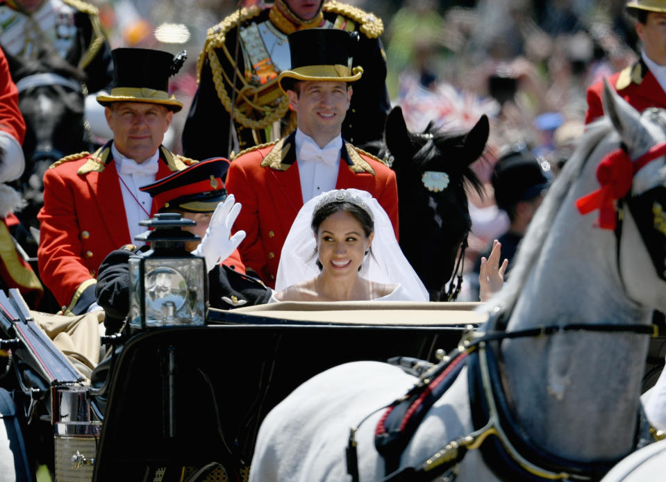 Laughing about something, Meghan? Source: Getty