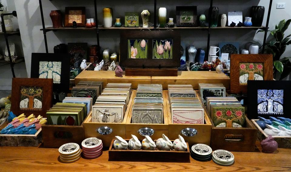 The showroom at Rookwood Pottery in Over-the-Rhine displays pieces for purchase and inspiration for both residential and business uses.