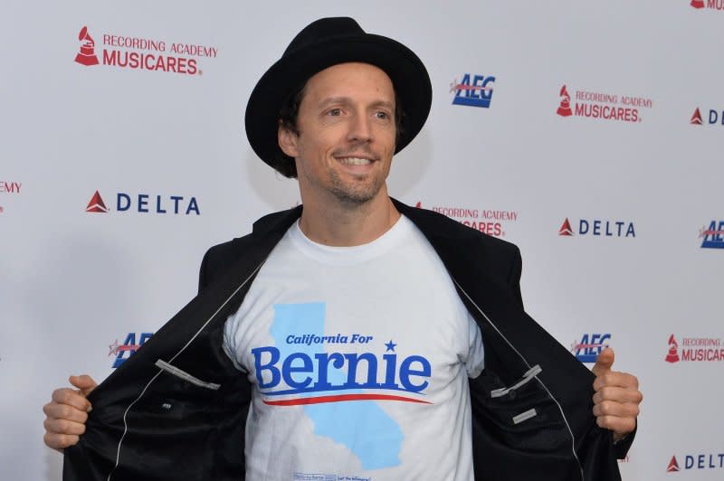 US singer-songwriter Jason Mraz arrives for the MusiCares Person of the Year gala honoring Aerosmith at the Los Angeles Convention Center in Los Angeles on Friday, January 24, 2020. Photo by Jim Ruymen/UPI