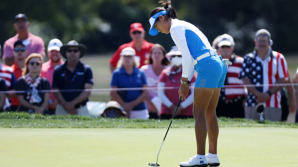 Boutier during the 2021 Solheim Cup at the Inverness Club in Toledo, Ohio. - Gregory Shamus/Getty Images