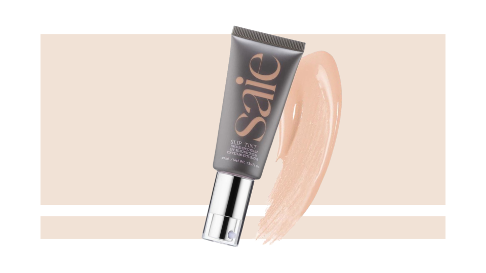 For a dewy base, reach for the Saie Slip Tint Dewy Tinted Moisturizer.