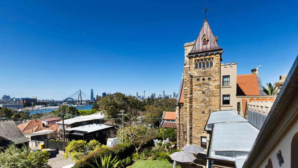 The Abbey Annandale Sydney exterior view of Harbour Bridge.