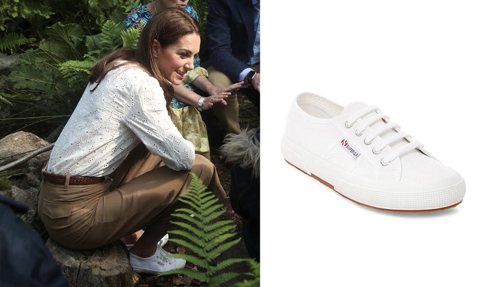 Kate Middleton sporting her Superga 2750 Cotu kicks last year. (Photo: Getty Images)