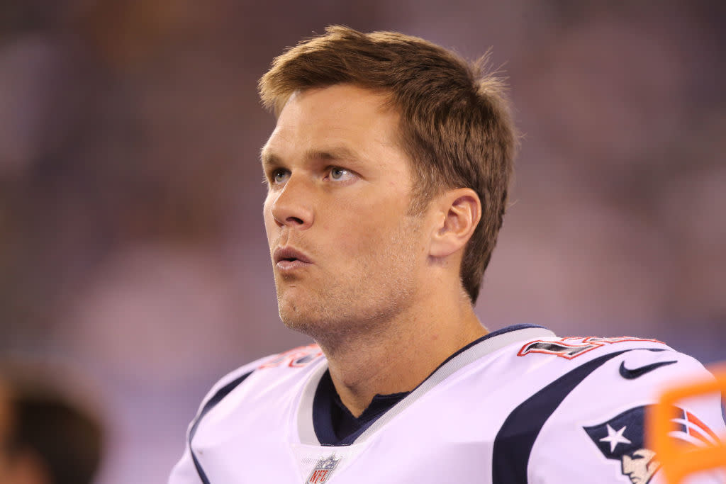 New England Patriots quarterback Tom Brady, 41, thinks he has five more NFL seasons left in him. (Getty Images)