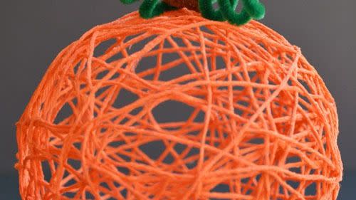 thanksgiving crafts for kids yarn pumpkins