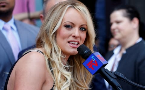 Stormy Daniels has given a withering account of her alleged affair in her new book  - Credit: Reuters