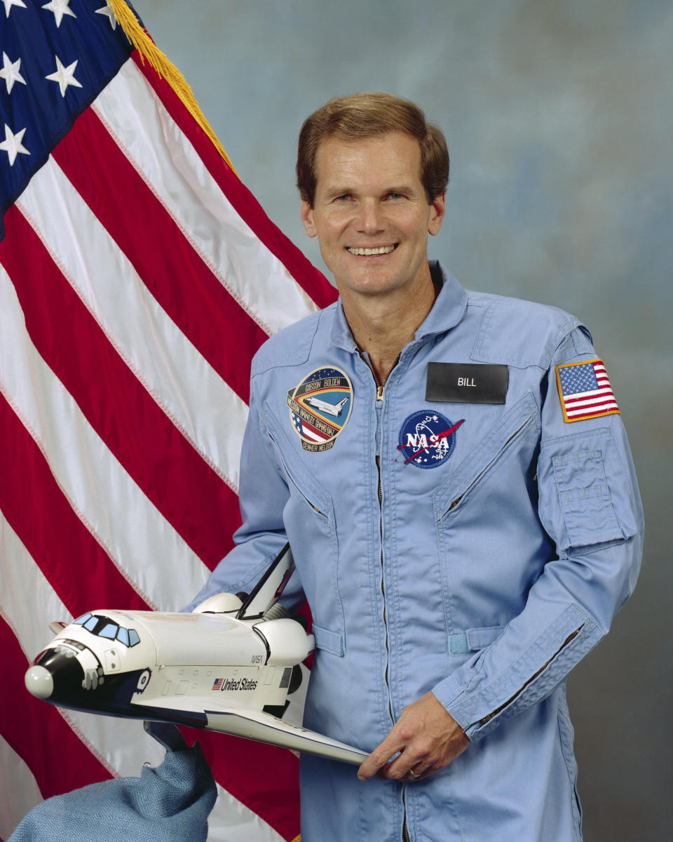 This Oct. 25, 1985 photo made available by NASA shows U.S. Rep. Bill Nelson of Florida, STS 61-C payload specialist. In a May 2021 interview, Nelson, NASA's new boss, doesn't consider himself an astronaut, even though he spent six days orbiting Earth in 1986 aboard space shuttle Columbia - as a congressman. (NASA via AP)