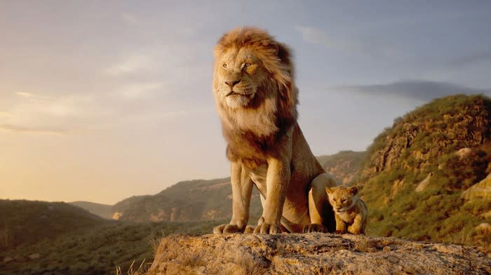Mufasa and Simba from the 2019 adaptation of The Lion King