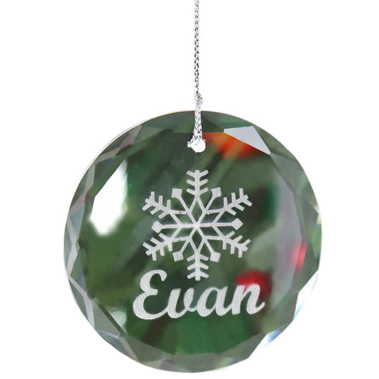 Personalized Crystal Snowflake Christmas Ornament